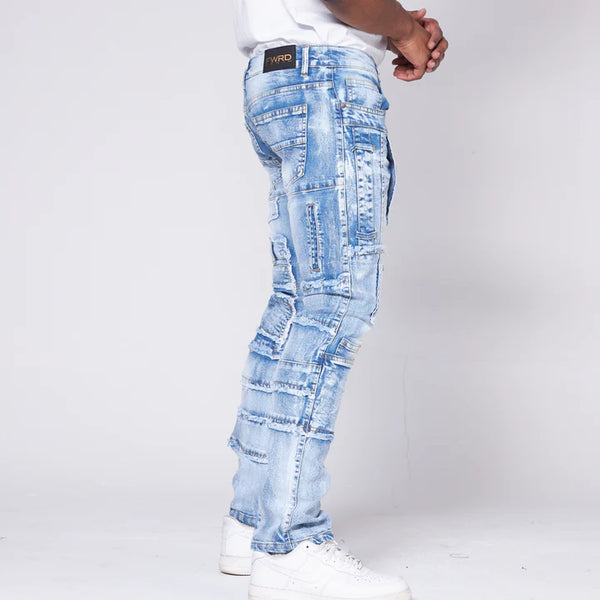 MEN ICE BLUE ULTIMATE CARGO PLUS SIZE DENIM JEANS