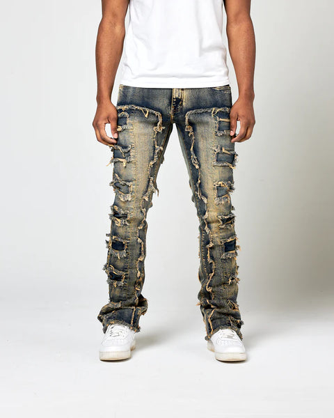 MEN'S LT TINT TRASHED TRUE STACKED DENIM JEAN