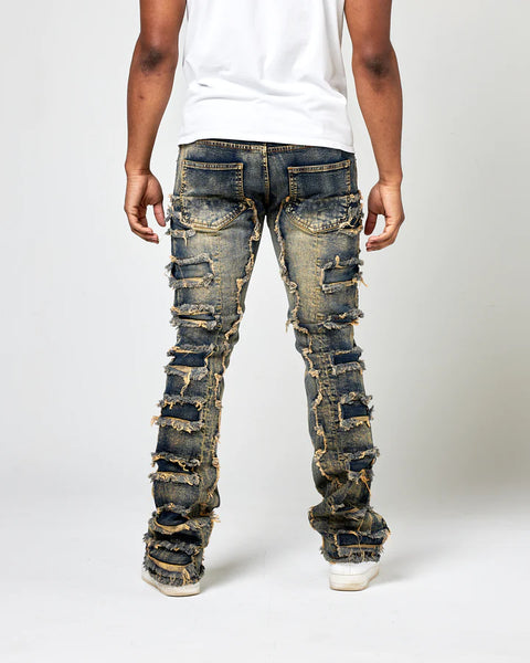 MEN'S LT TINT TRASHED TRUE STACKED DENIM JEAN