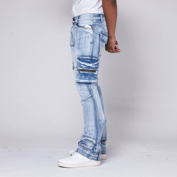 MEN FLIPSIDE S BLUE TRUE STACK JEANS