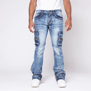 MEN FLIPSIDE S BLUE TRUE STACK JEANS