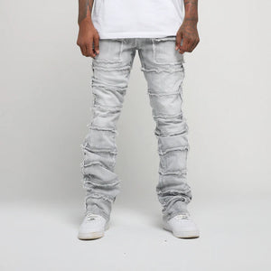 Kids Grey Patchwork True Stacked Denim Jean