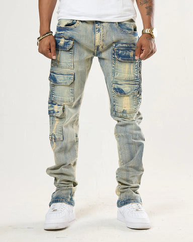 MEN LITE TINT TROOPER TRUE STACKED DENIM JEAN