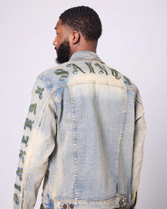 Men Lt Tint/ Olive Wash Saints X Sinners Denim Jacket