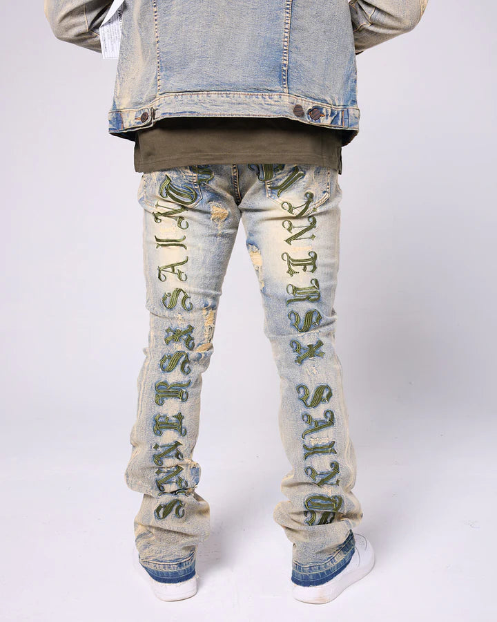 Men Lt Tint/ Olive Wash Saints X Sinners Denim Jeans