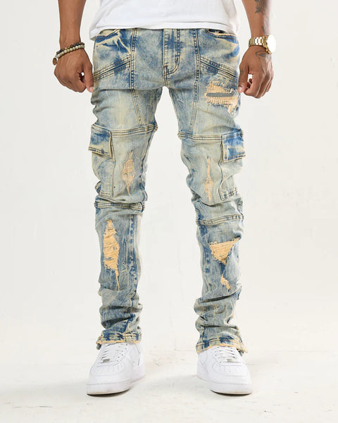 MEN LITE TINT STEAD FAST TRUE STACKED DENIM JEAN