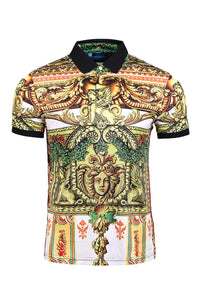 MEN OLIVE VERSAILLES RHINESTONE POLO SHIRT