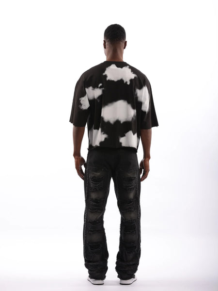 MEN BLACK/ WHITE BRAVE WARRIOR CROP TEE