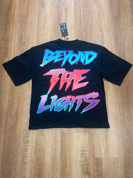 MEN BLACK OUTTER LIMITS RHINESTONE CROP TEE