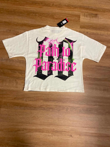 MEN NATURAL DARK PARADISE RHINESTON DIGITAL PRINT CROP TEE
