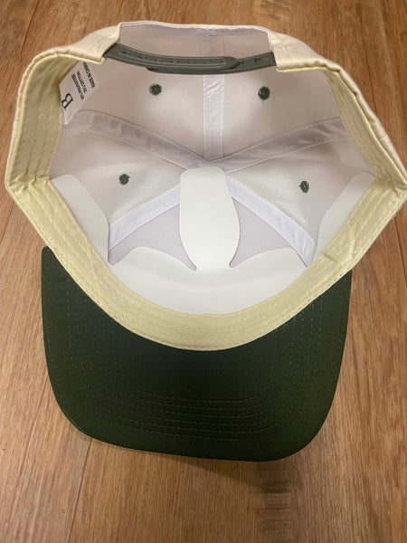 UNISEX CREAM/ GREEN METAL RHINESTONE PHARAOH LOGO SNAPBACK