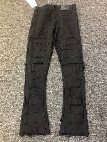 Kids Black Maze Stack Jeans