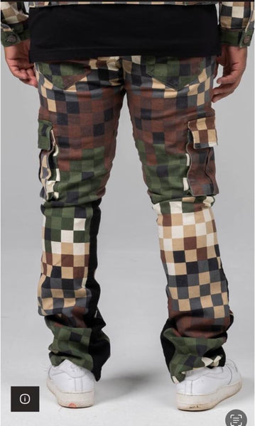 LITTLE KID'S & KID'S OLIVE DIGITAL CAMO TWILL JEANS