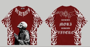 MEN RED MEMENTO MORI CROP TOP