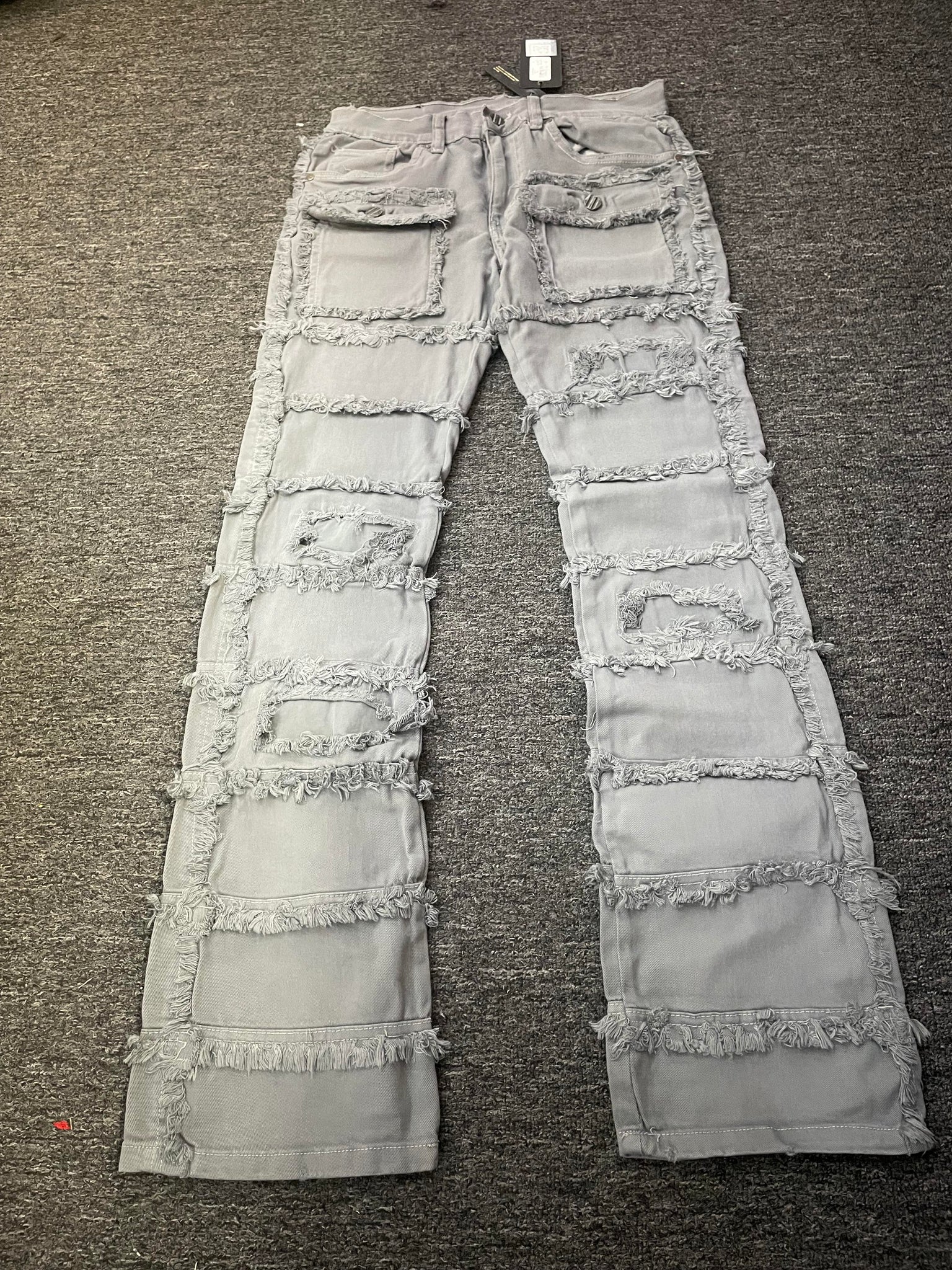 MEN'S GREY LAYER STACKED COLOR JEANS