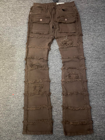 MEN'S BROWN LAYER STACKED COLOR JEANS