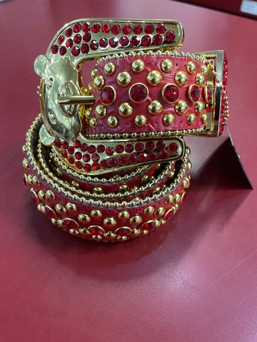 MEN RED TEDDY BEAR SIGNATURE BELTS
