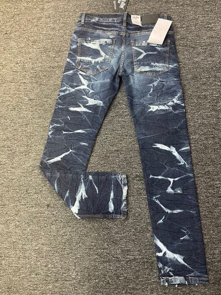 MEN S.BLUE SLIM COMBAT CARGO DENIM PANT