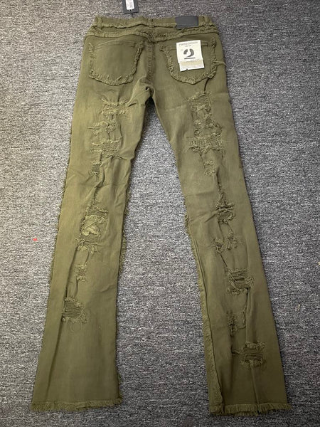 LITTLE KID'S OLIVE STACKED NO END / LUXE HOUSE DENIM JEANS