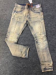 MEN MOSS WASH SUPER STACKED JEANS