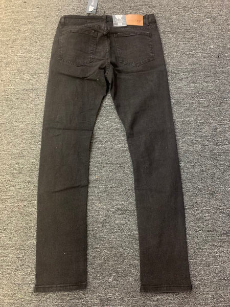 MEN BLACK WASH WITH MULTI COLOR BACKING STRECTH JEANS