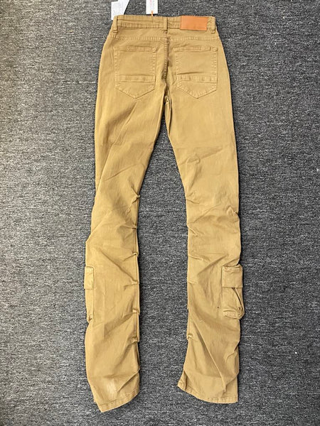 Men Tan Timeless Stacked Cargo Jeans