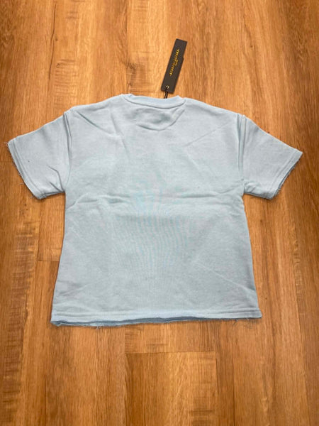 BOYS LT. BLUE RHINESTONE CROP TEE