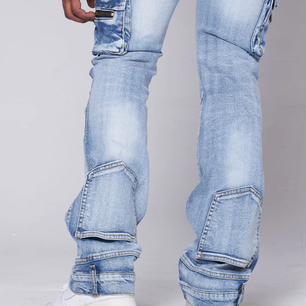 MEN FLIPSIDE S BLUE TRUE STACK JEANS