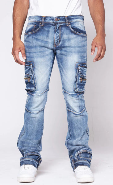 MEN FLIPSIDE S BLUE TRUE STACK JEANS