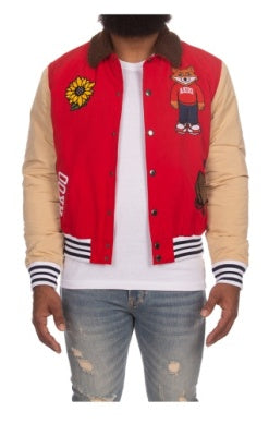 Men Akoo Racing Red crew love jacket