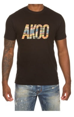 Men Akoo Black wave tee