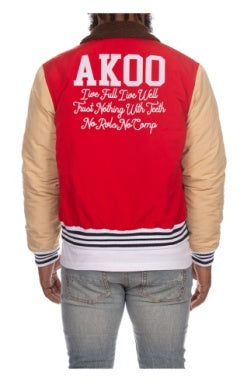 Men Akoo Racing Red crew love jacket