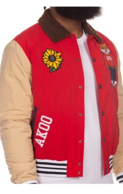 Men Akoo Racing Red crew love jacket