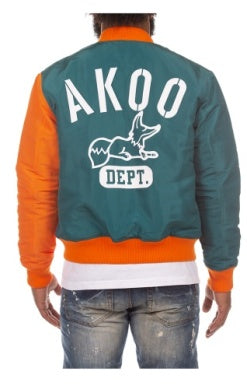 MEN AKOO ORANGE TIGER flight bomber jacket