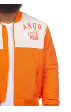 MEN AKOO ORANGE TIGER flight bomber jacket