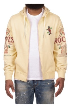 Men Akoo Bleach Sand holstein zip hoodie