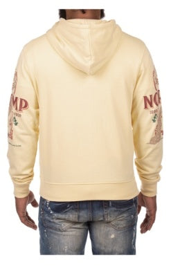 Men Akoo Bleach Sand holstein zip hoodie