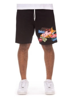 Men Black Akoo crew shorts
