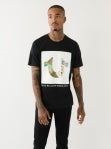 Men True Religion Jet black SS Multi Camo Tee