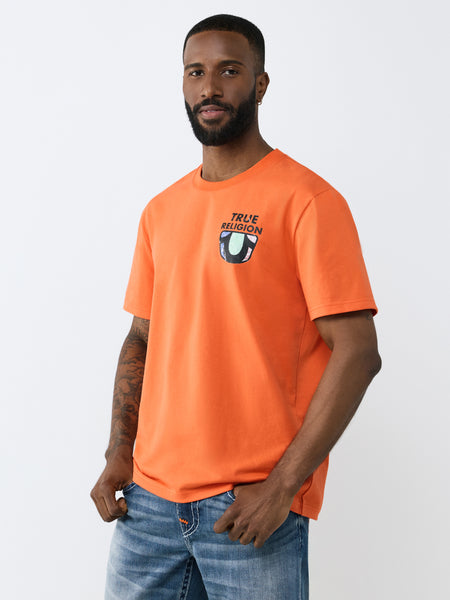 MEN TRUE RELIGION ORANGE SS BUDDHA MFG TEE
