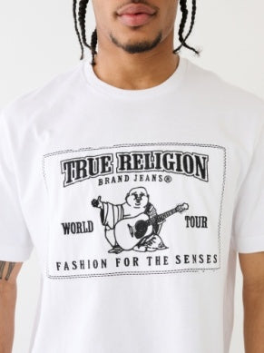 Men Optic White True Religion Relaxed SRS Applique TEE