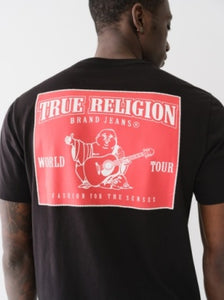 MEN BLACK/ RED TRUE RELIGION SS PUFF LADDER TEE