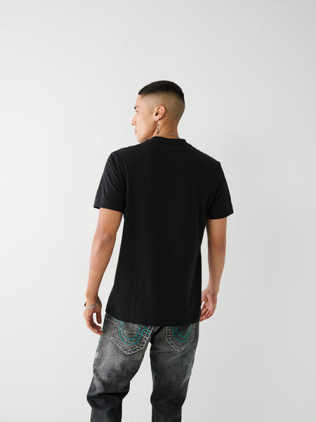 MEN JET BLACK TRUE RELIGON SRS PUFF CREW TEE