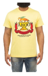 MEN AKOO YELLOW OUR BLOCK SS KNIT