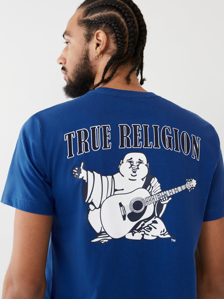 MEN COBALT TRUE RELIGON BUDDHA LOGO CREW NECK TEE