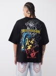 MEN TRUE RELIGION BLACK SS TIGER LOGO OVERSIZED TEE