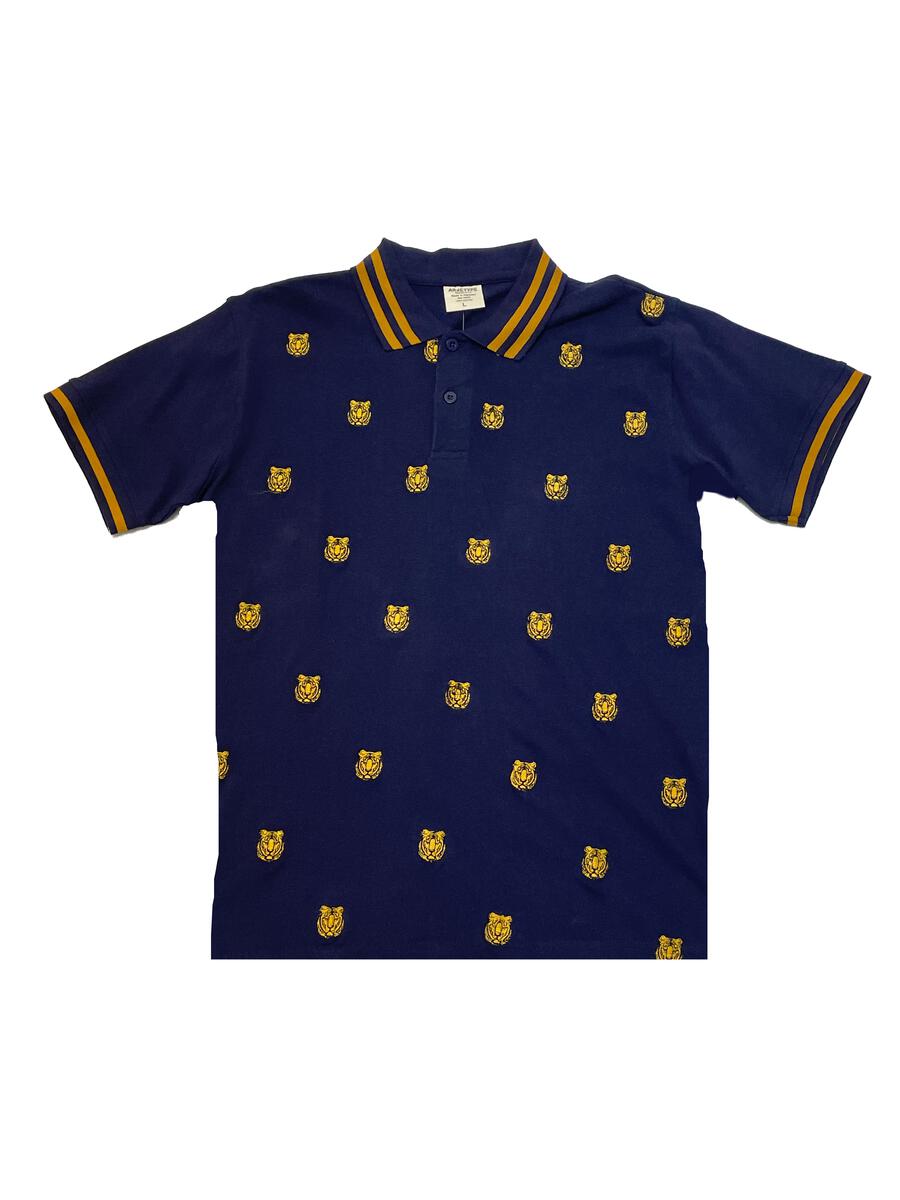 MEN NAVY TIGER All Over Emb Polo Shirt