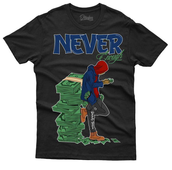 MEN BLACK NEVER ENOUGH STATUHS TSHIRT