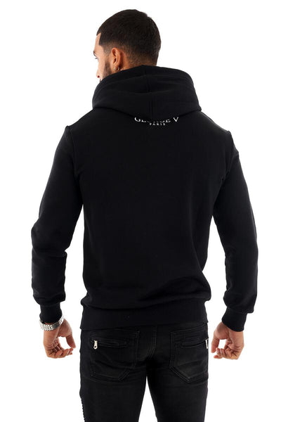 MEN BLACK FIGHTING PANDA GLITTERY GEORGE V HOODIE