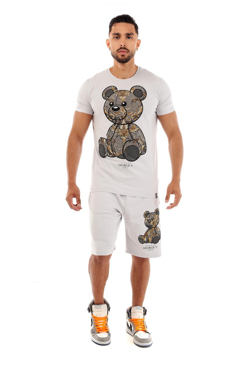 MEN GEORGE V GRAY TEDDY BEAR GLITTERY SHORTS